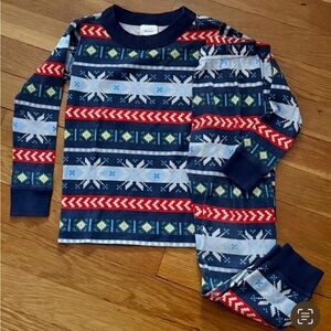 Hanna Andersson 100/4 GN Scandi Snowflake Fair Isle Long Johns